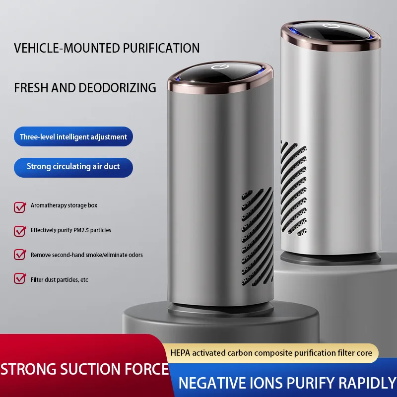 

Negative Ion Car Purifier Bedroom Living Room Dormitory Air Purifier Night Light Mini Portable USB Composite Filter Accessories