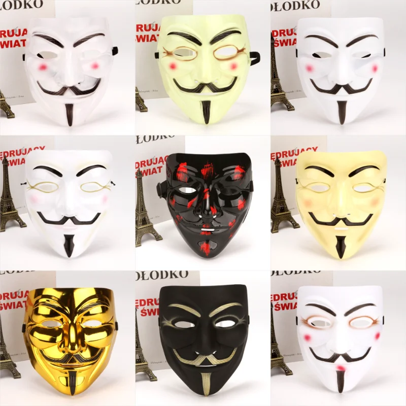 1PC Anonymous Carnival Steampunk Cosplay Costumes Anime Cosplay Mask for The Face Headwear Halloween Party Mask Props