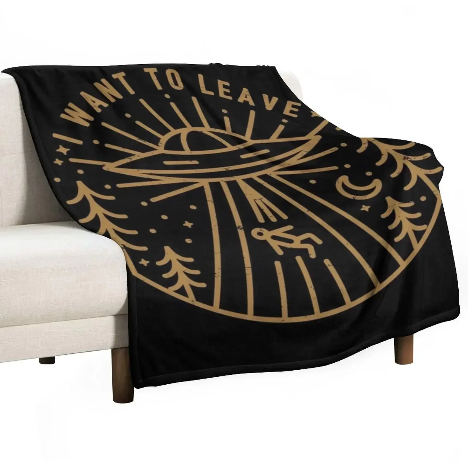 I Want To Leave Throw Blanket Kid'S Flannels Soft Beds Cute Plaid Loose halloween Blankets