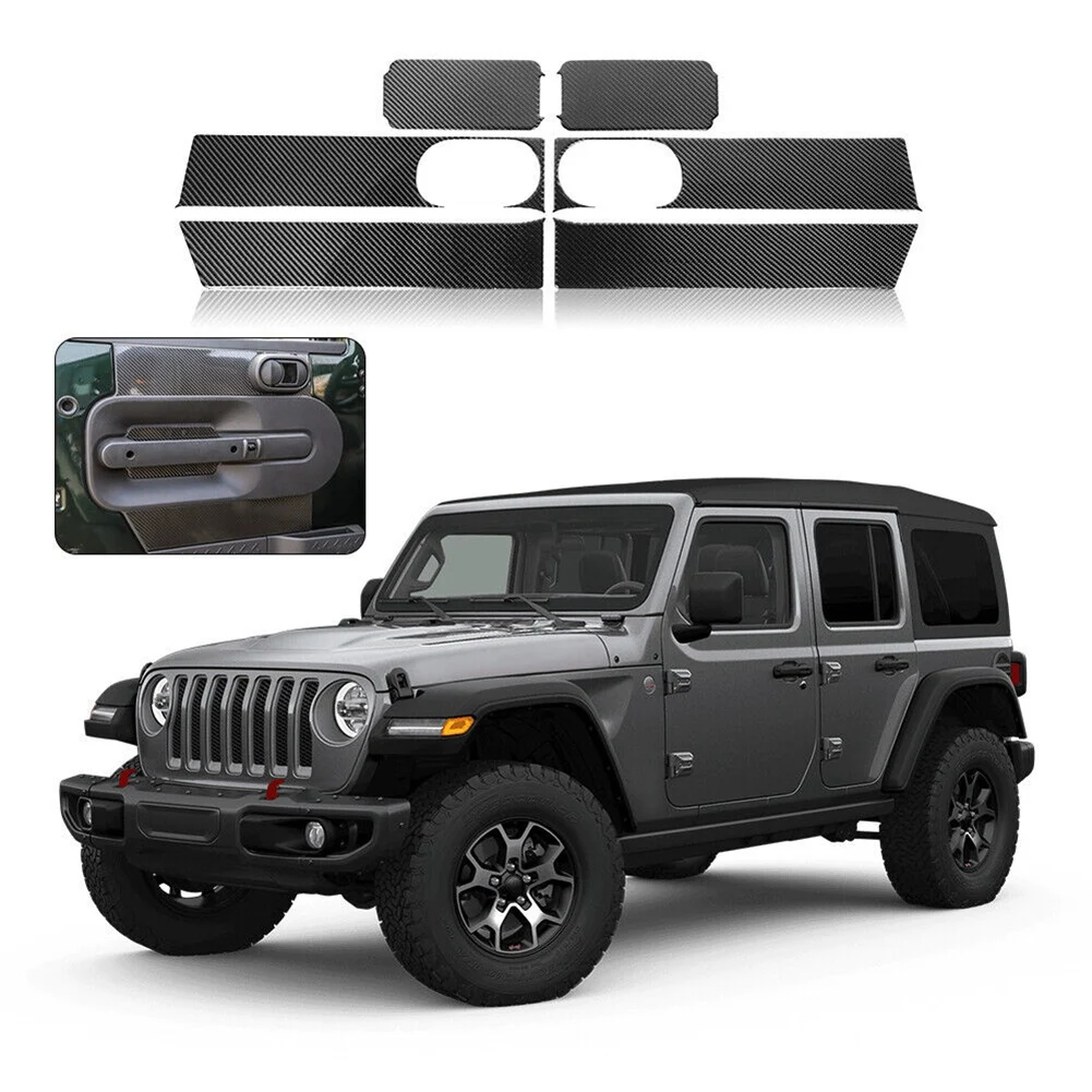 

Car Front Inner Door Cover Trim Sticker Decoration Carbon Fiber for Jeep Wrangler JK 2007-2010 Accessories