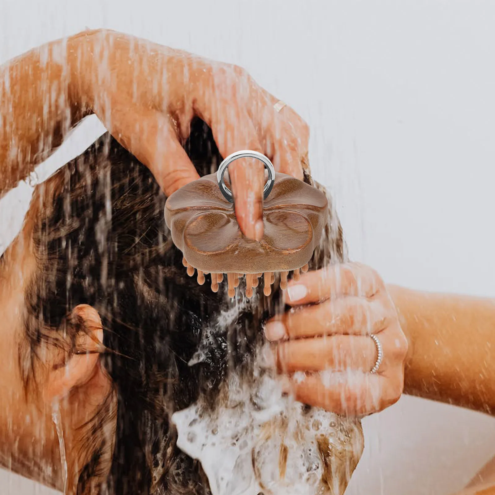 정교한 나무 마사지 빗 매끄러운 이빨 두피 마사지기 정전기 방지 휴대용 헤어 케어 도구 여성 남성 두피 마사지기