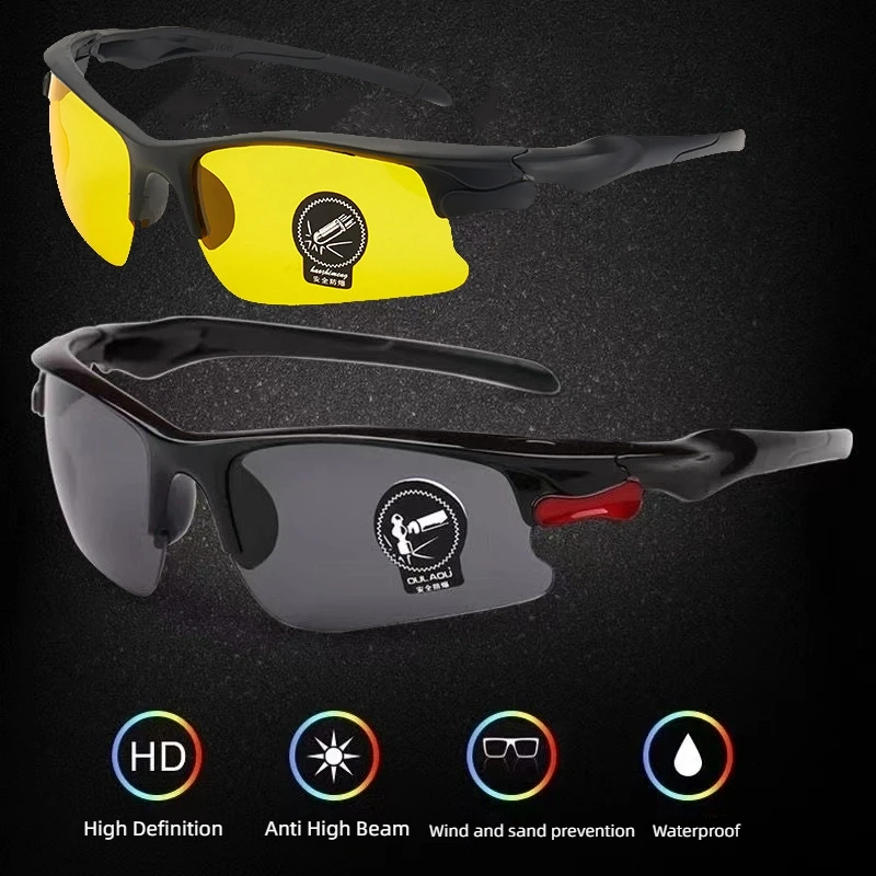 Elegante Männer Sonnenbrille Nacht Fahren Gläser Uv400 Winddicht Anti Fernlicht Polycarbonat Polarisierte Sonnenbrille Männer