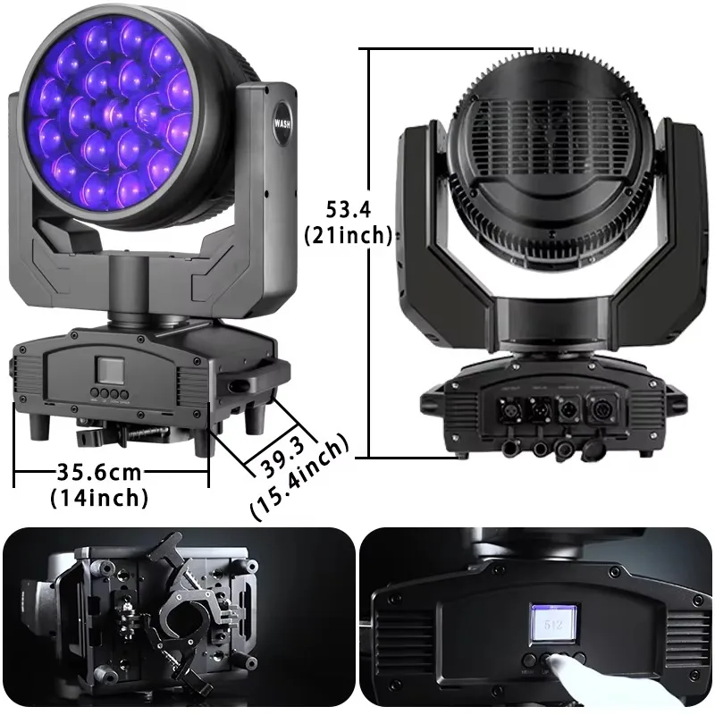 

Outdoor Waterproof Bee Eye 19x40W Zoom Moving Head Stage Light RGBW 4 1 for Wedding DJ 19x40W LED Zoom Moving Head Light"