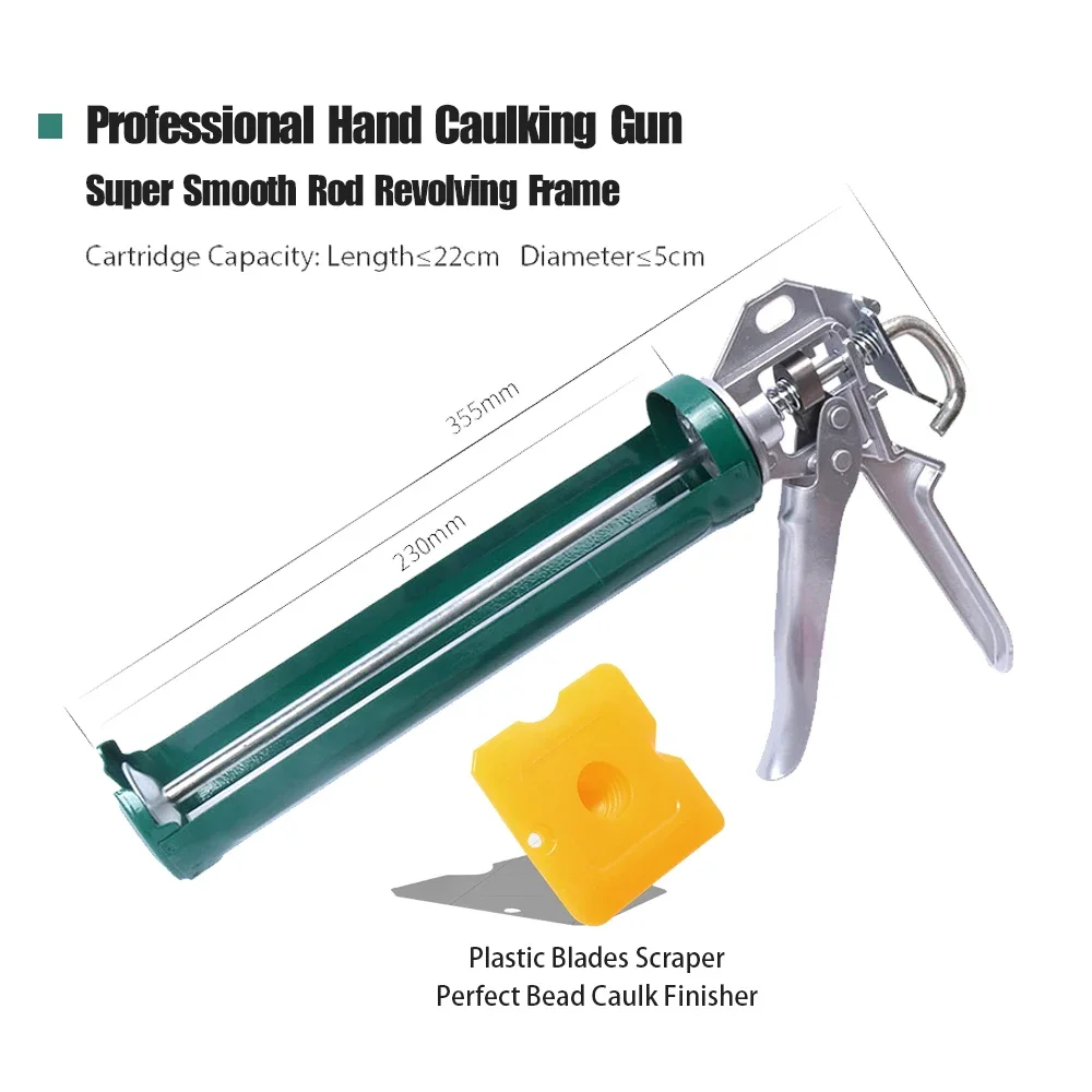 Profession Manual Caulking Gun Glass Glue Flexible Soft Silicone Gun for Decoration Improvement High Quality Metal Hardware Tool