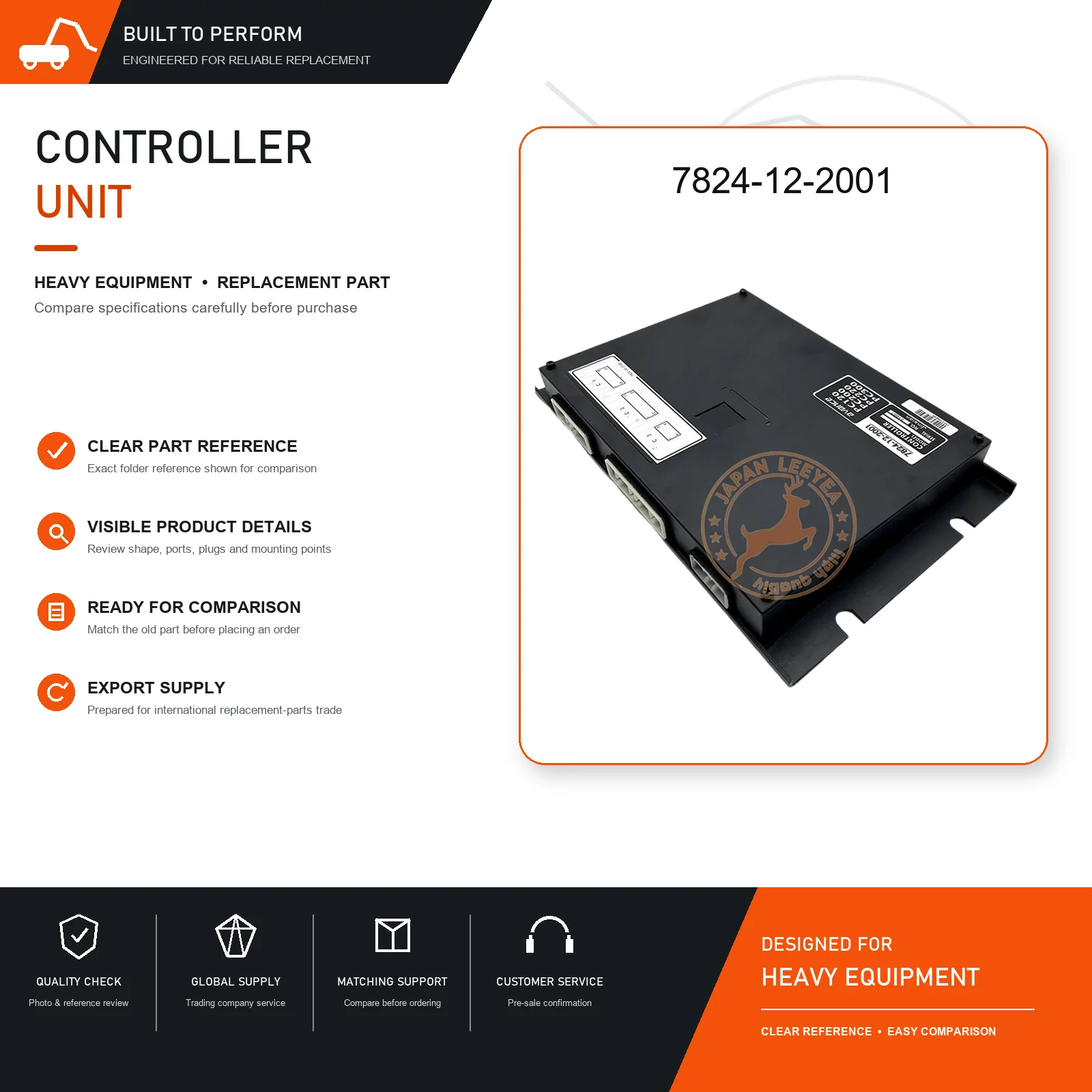 7824-12-2001 Electronic Controller ECU Replacement for PC200-5 PC220-5 Excavator