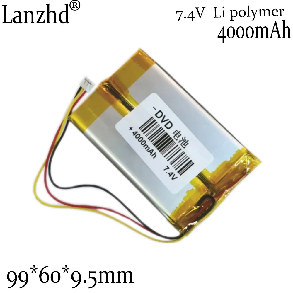 1-12pcs Mobile DVD player battery 992999 7.4V Li polymer battery EVD portable DVD polymer lithium battery 4000mAh