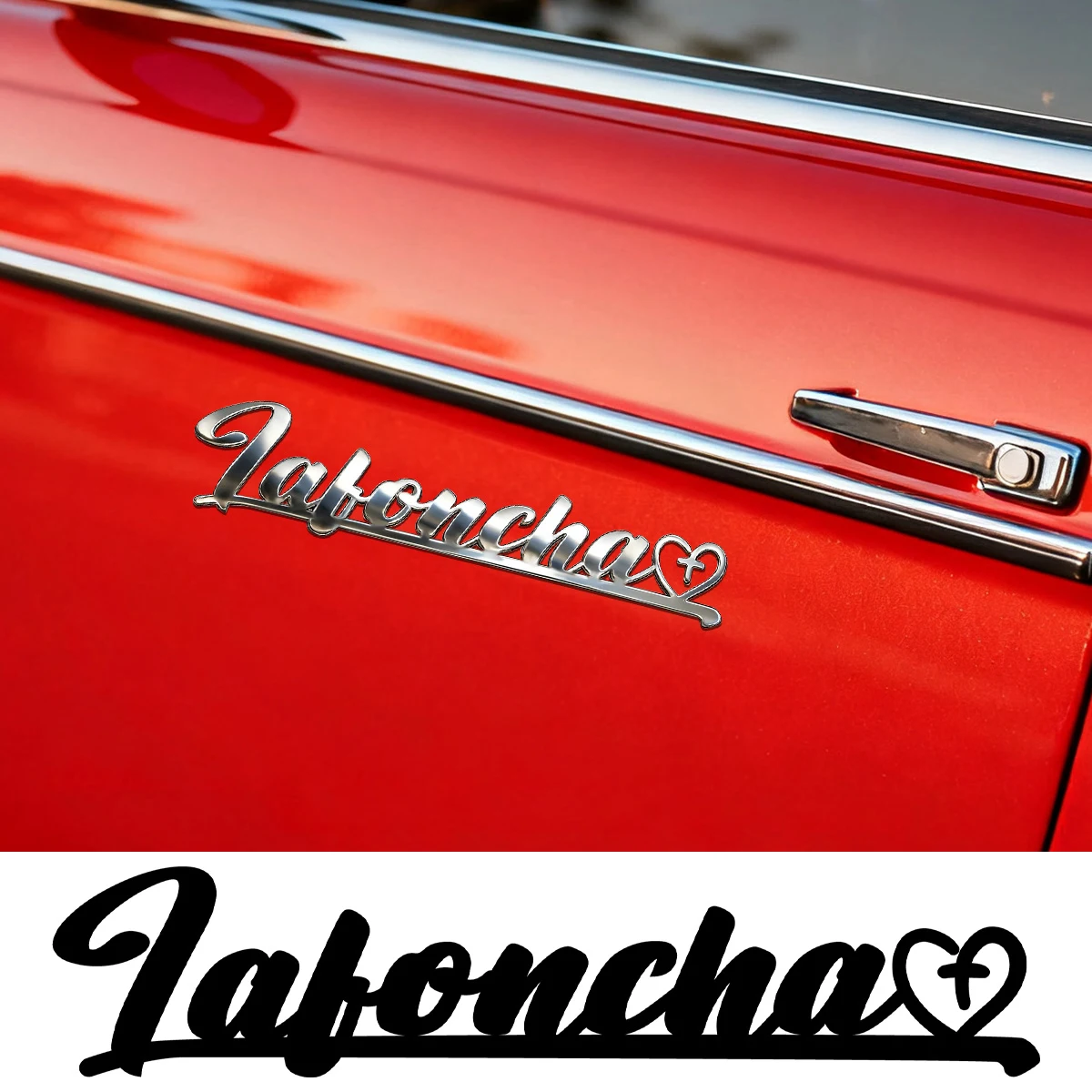 

1PC Smooth Metal Stickers Heart Cross Custom Art Font Fit Piano Car Body DIY Decoration Stainless Steel Accessories Jewelry Gift