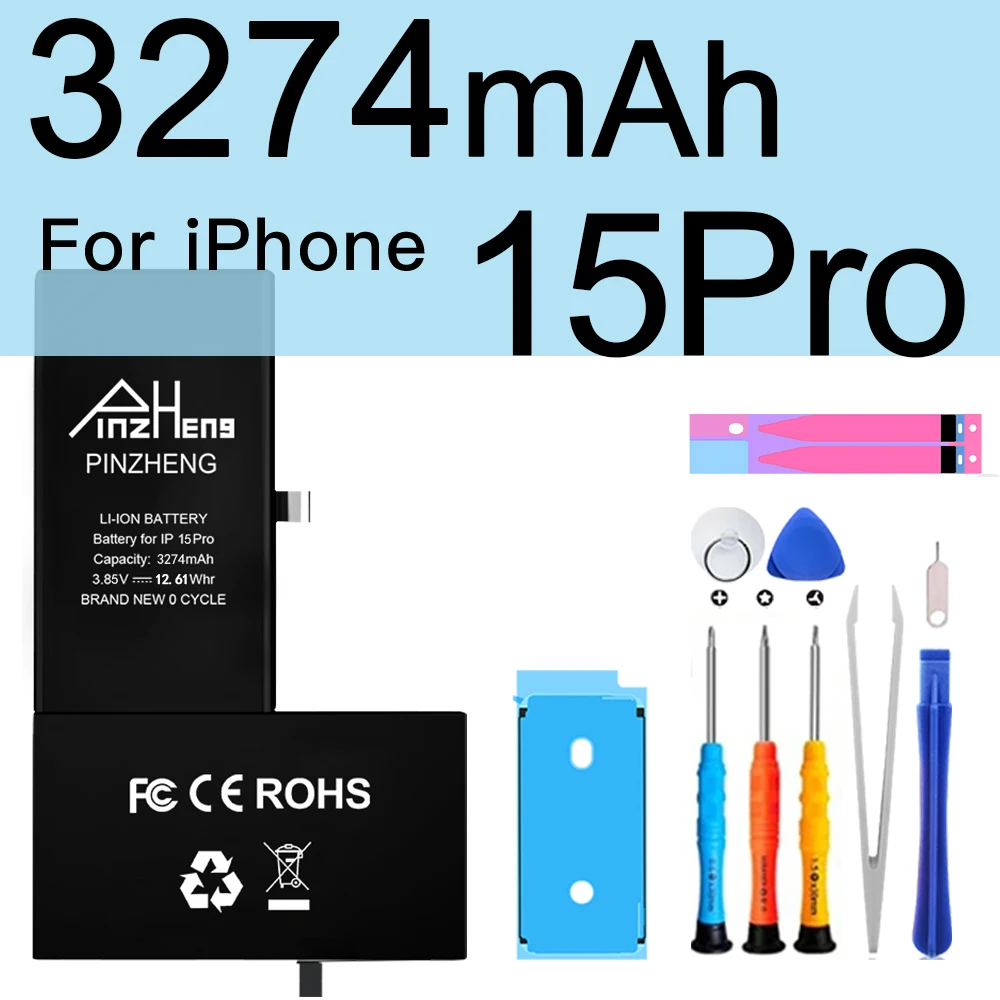 PINZHENG Hochleistungsakku für iPhone 14 15 16 Pro Max Ersatzakku für iPhone 16 15 14 Pro 15 16 14 Plus Batterie