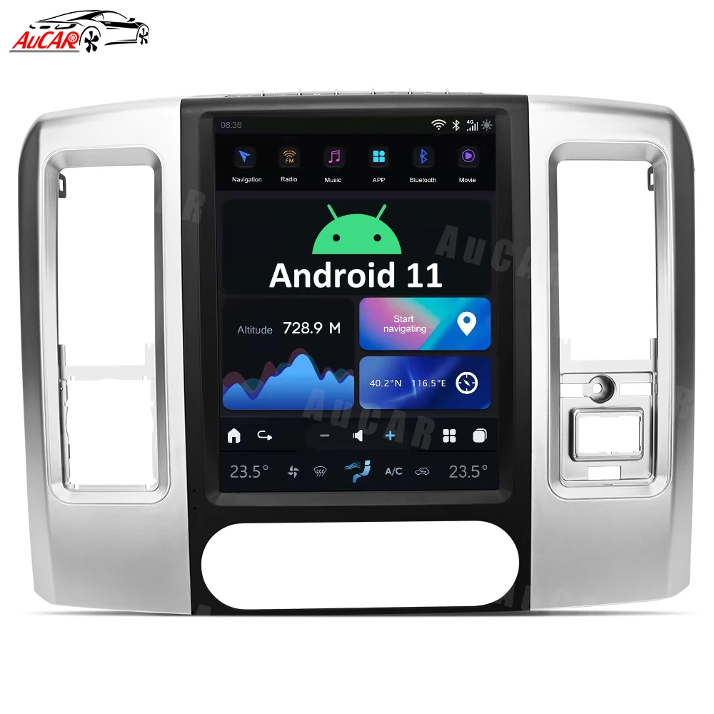 

Aucar 10.4" Android 11 Car Radio Stereo Video GPS Multimedia Player Navigation For Dodge RAM 1500 Trucks 3 Seats 2008-2012