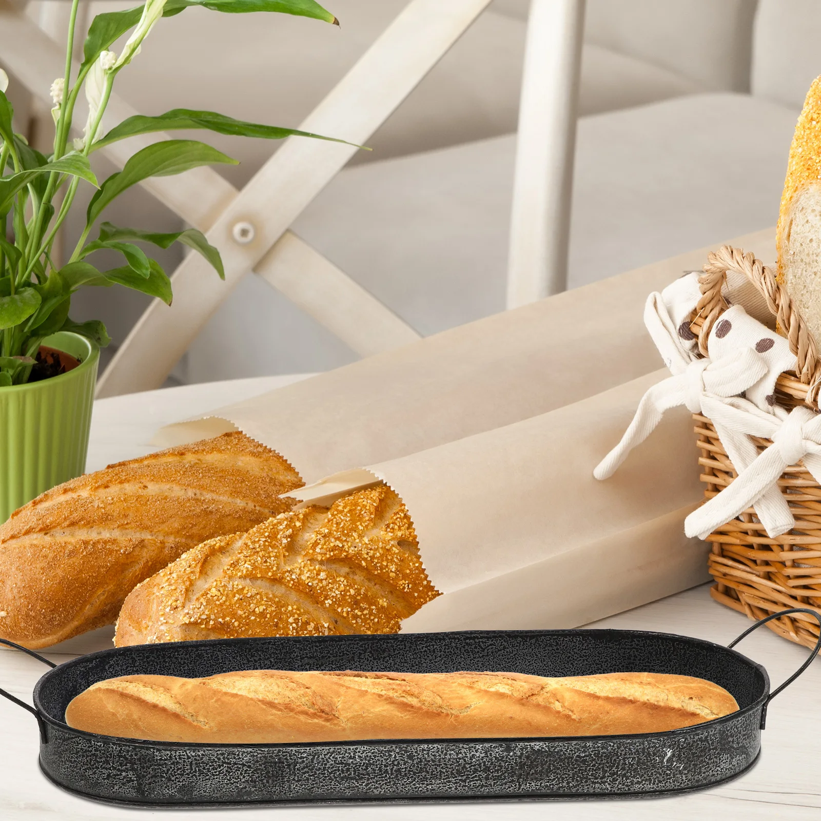 

Rustic Bread Tray for Baking Food Photography Decorative Iron Plate H Vintage Multifunctional Retro Home Farmhouse Serving