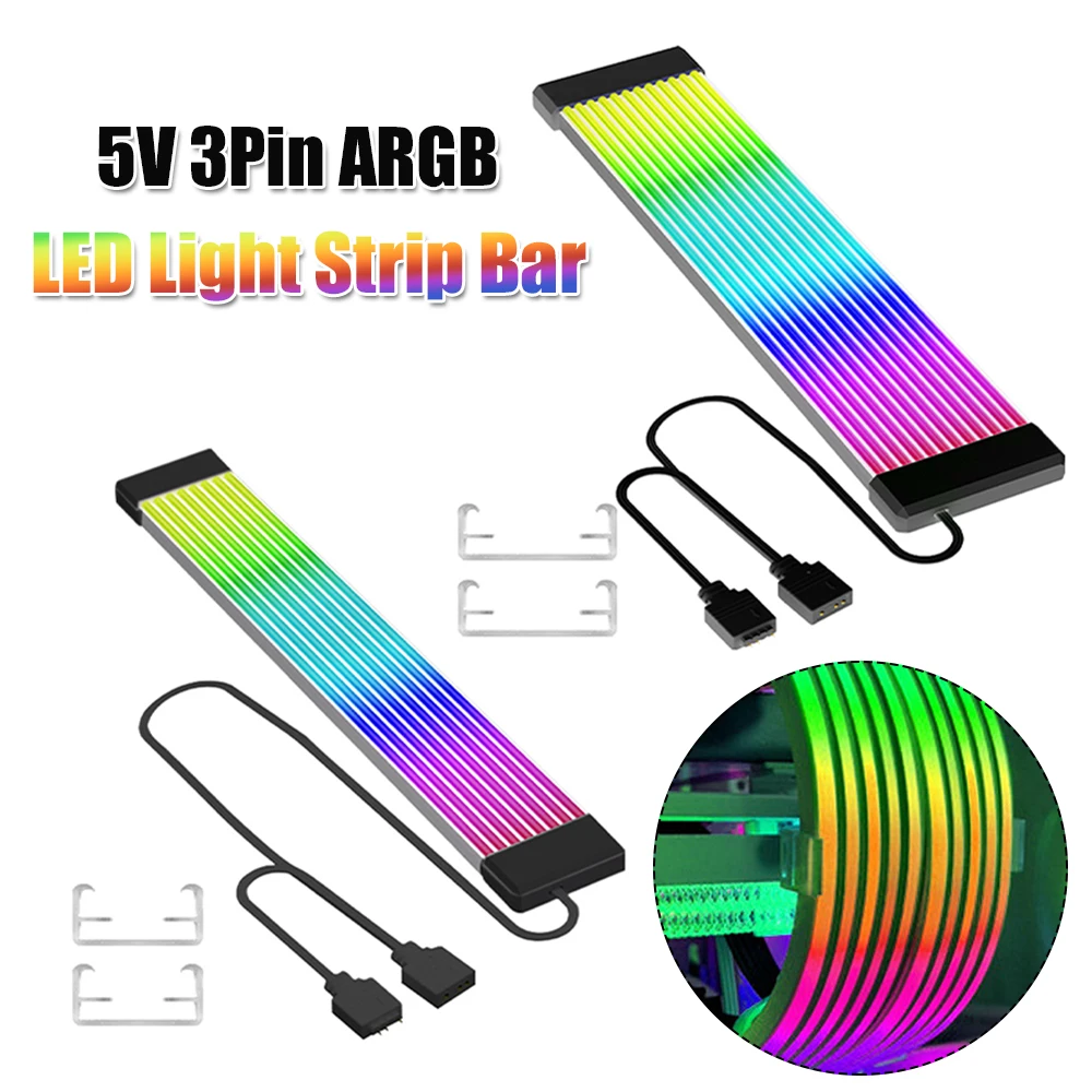 

5V 3Pin ARGB Sync PC Cables 8Pin 24Pin PSU RGB Cable Extensions Flexible LED Strip Light DIY Kit for Computer Power Supply