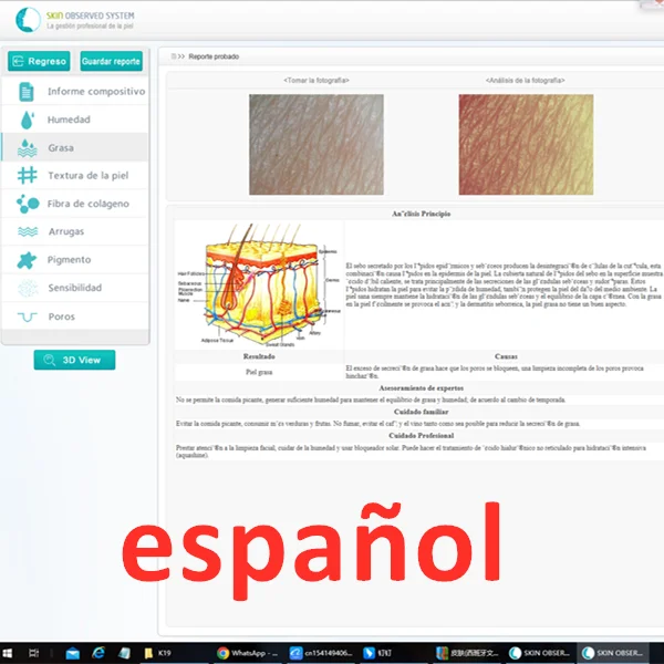 Multi Languages Professional Intelligent Skin Diagnosis Facial Analyzer 3D Skin Microscope Detector For Windows System