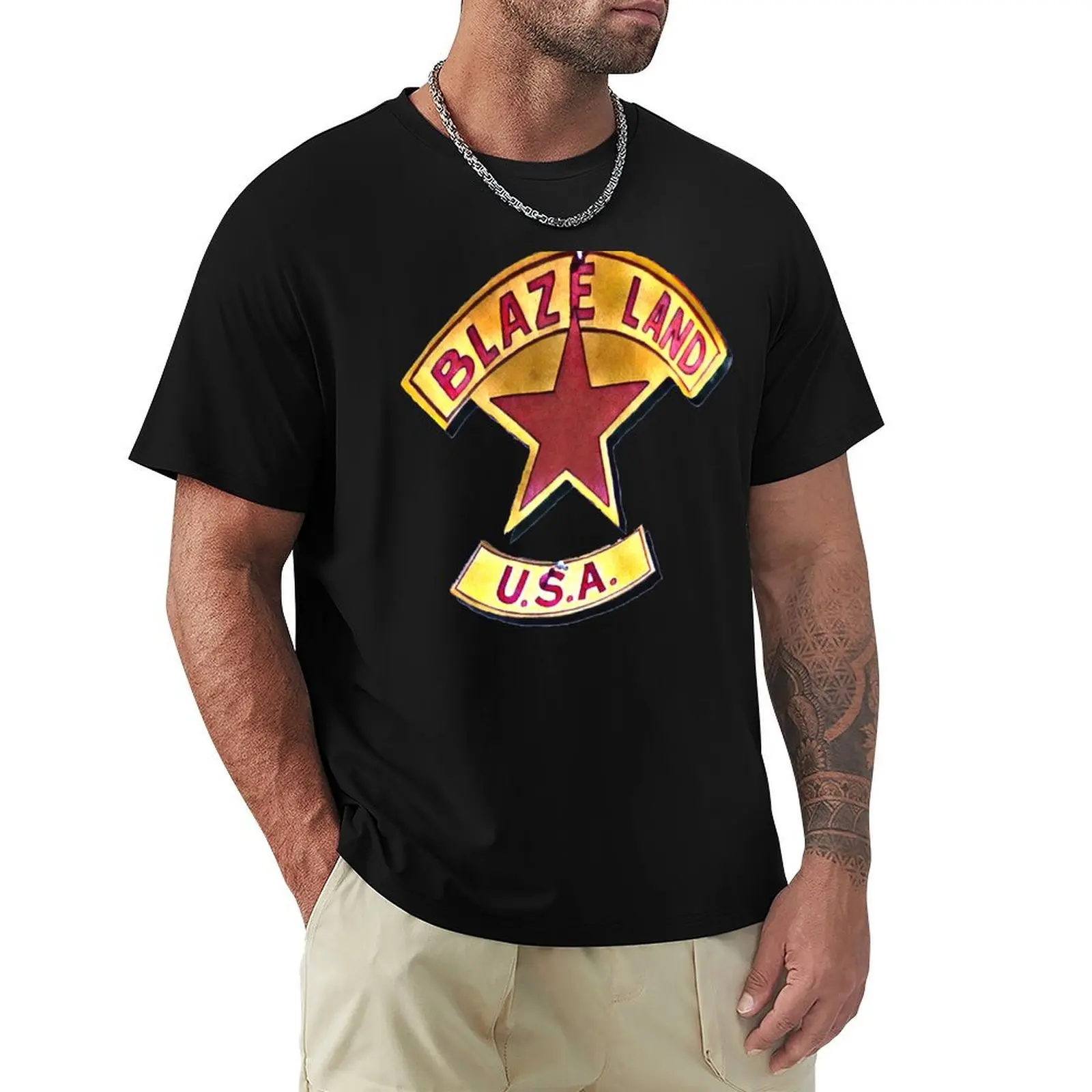 NIGHT SHIFT - Blaze Land U.S.A. T-Shirt Breathable Workout Short Sleeve Top