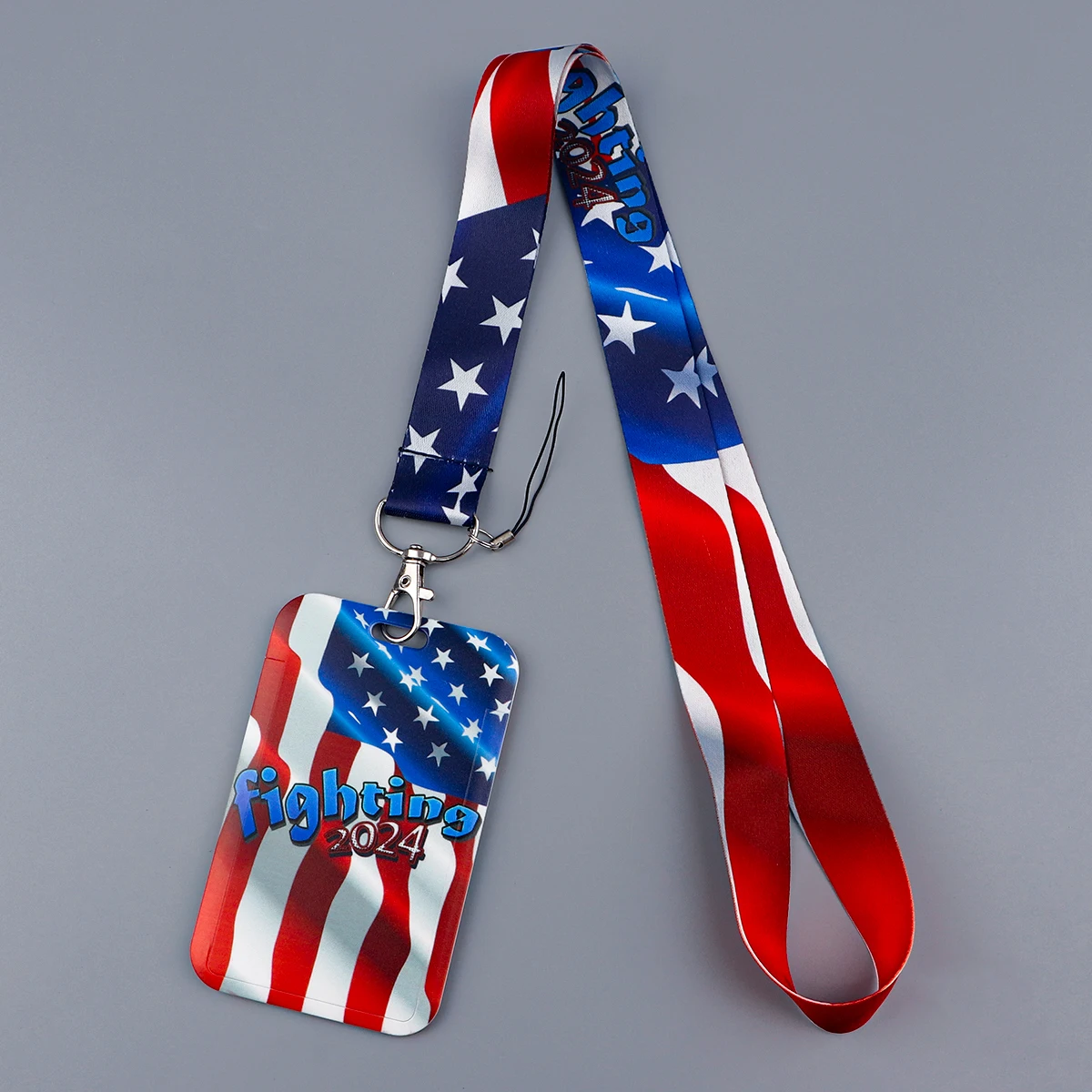 Lanyard seri bendera Amerika Brasil untuk kunci penutup kartu ID tempat lencana kunci telepon Lanyard tali gantungan kunci Aksesori tali