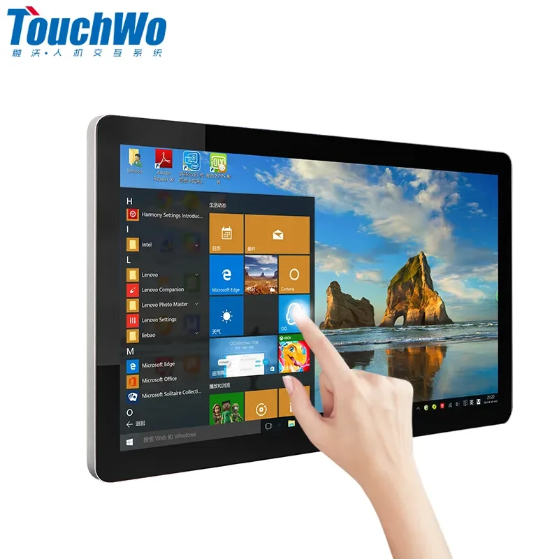 TouchWo 21.5 23.8 27 Inch Touch Screen Monitor Pc Touchscreen Monitor Industrial Android Window 10 All In One Pc For Commercial