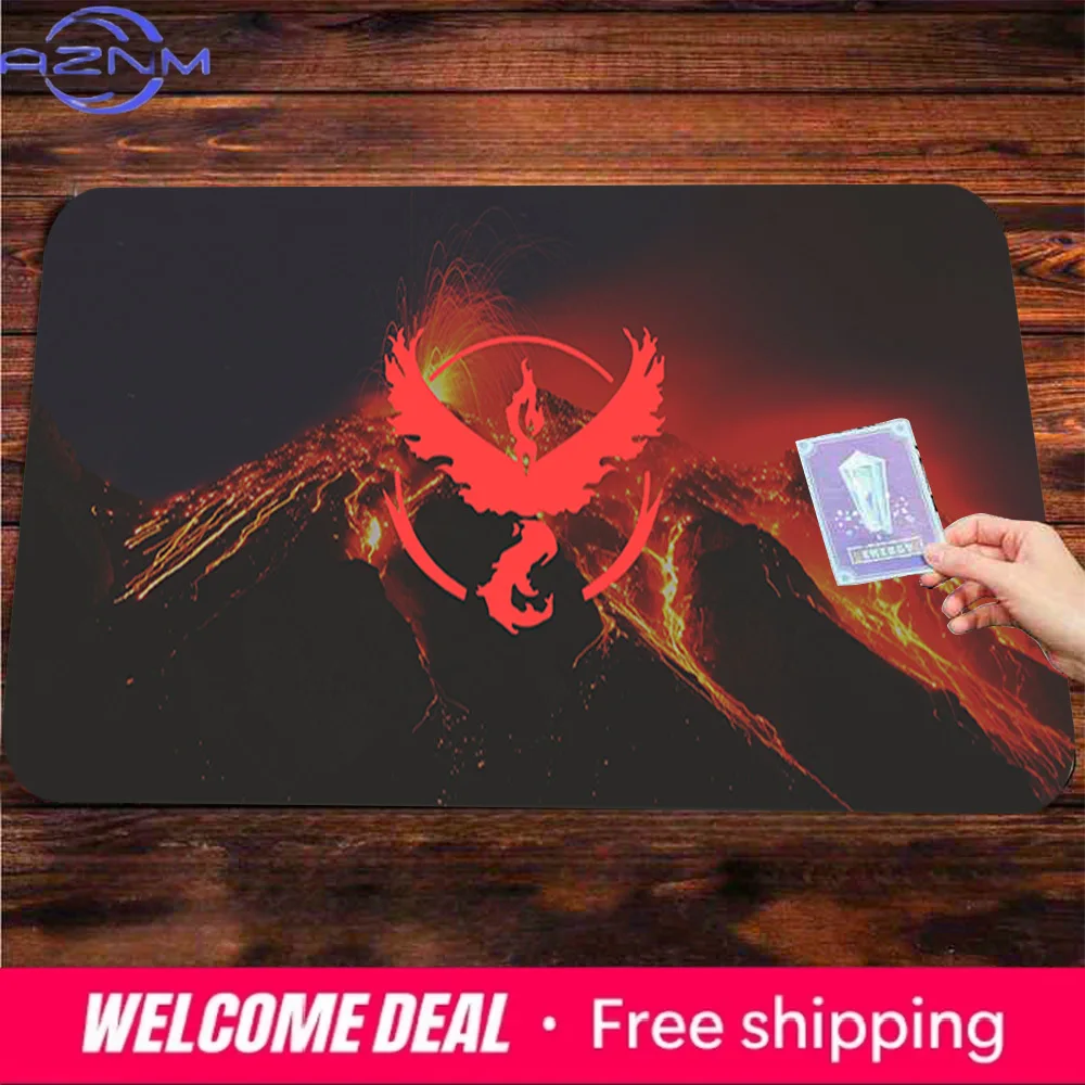 Team Valor Moltres Volcano Non-Slip Card Playmat Desk Mat