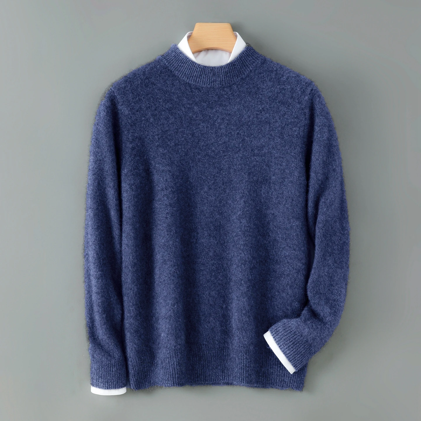 

Мужской пуловер, одежда, свитер из 100% мериносовой шерсти, мужской трикотаж, джемпер с воротником-стойкой, осень-зима, толстые теплые мягкие деловые офисные топы