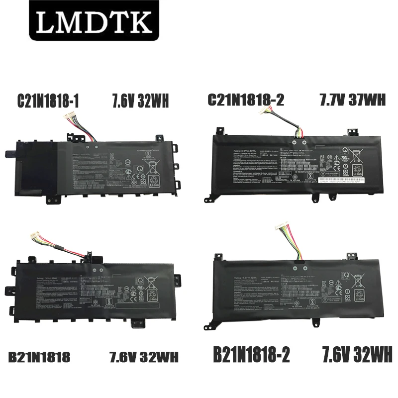 Lmdtk Novo B21n1818 B21n18182 B21n18183 C21n18181 C21n1818-2 Bateria do Portátil para Asus Vivobook 15 X512fa X509fb A509fa A409fl