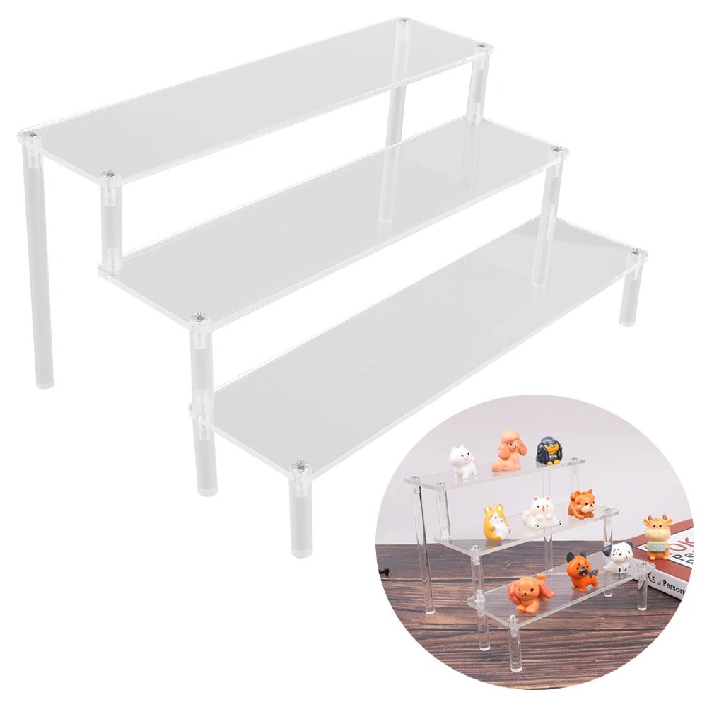 

Clear Acrylic Display Stand 3 Tier Anime Figures Cupcake Shelf Reusable Display Riser Stand for Dessert Makeup Jewels Perfume