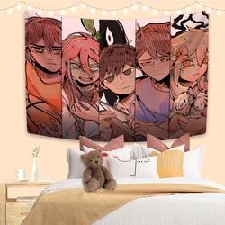 XxDeco anime Tapestry Kawaii Cartoon Printed Hippie Wall Hanging Dorm Decor Teenager Aesthetic Covering Carpets Bedroom Backdrop