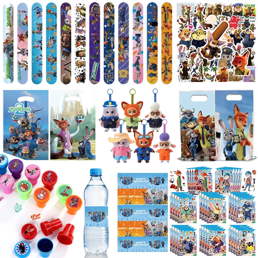 

Anime Movie Zootopia Birthday Party Favors Gifts Toys Slap Bracelets Stamps Tattoos Stickers For Kids Gift Bag Christmas Fillers