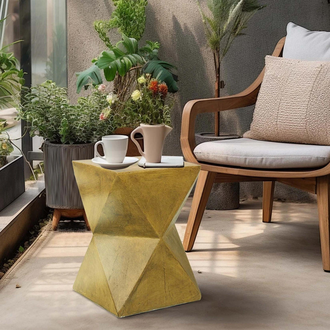 

Modern Lightweight Concrete Side Table | Outdoor Patio End Table | Minimalist Accent Table for Home Decor