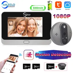 1080P Wifi Wireless Video Doorbell Camera Tuya Smart Home Apartment Wifi Visual Peephole Door Bell Tuya Video Intercom for Home