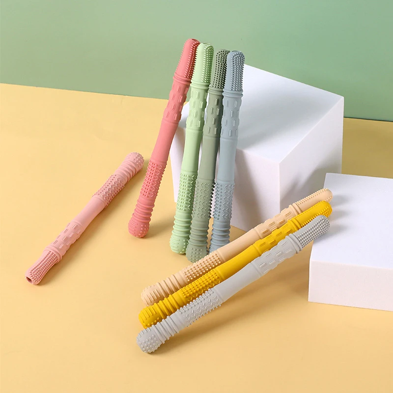 عضاضة القش للأطفال لعبة لينة سيليكون جوفاء المولي عصا الوليد التسنين أنبوب المولي لعبة هدية #2