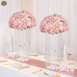 Artificial 50/60CM Pink Rose Hydrangea Bouquets Wedding Corsage Tabletop Floral Banquet Party Event Window Decoration