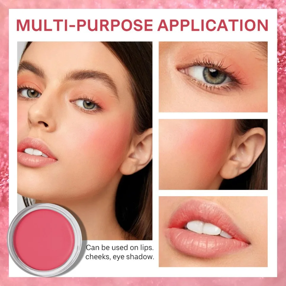 Dual Use Matte Cream Blush Private Label Monochrome Shimmer Pearl Rouge Blusher Custom Logo Vegan Makeup Wholesale