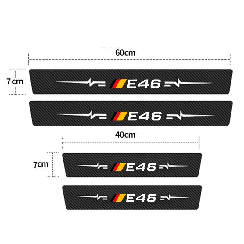 Car Stickers Anti Scratch Door Sill Protector Threshold Protection for BMW 3 Series E46 Logo Carbon Fiber Styling Accessories