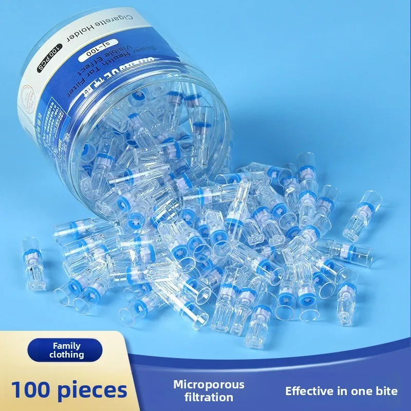 

100 Pcs Disposable Filter Multi-layer Cigarette Holder Cigarette Filter Dual-purpose Plastic Tar Filter Cigarette Holder