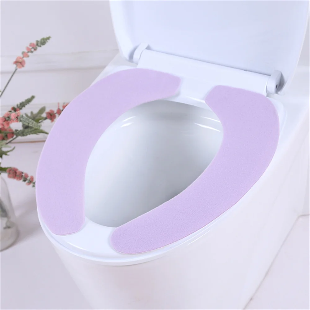 A Pair Toilet Mats Seat Cover Pads Washroom Washable Health Sticky Household Reuseable Soft Toilet Seat Lid Cover Pads Cushions