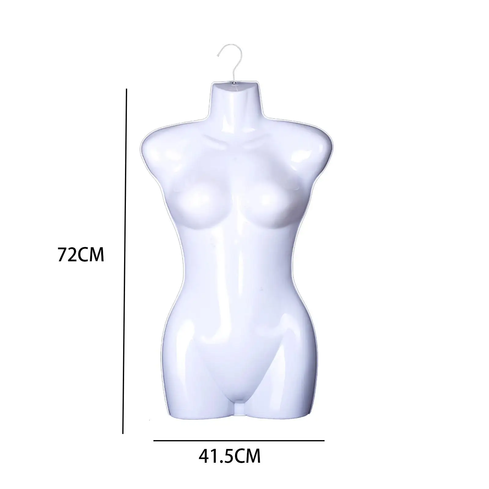 Female Mannequin Body Hanging Hook White Hanging Fashion Form Mannequin for Clothing Display Sewing Counter Window Display