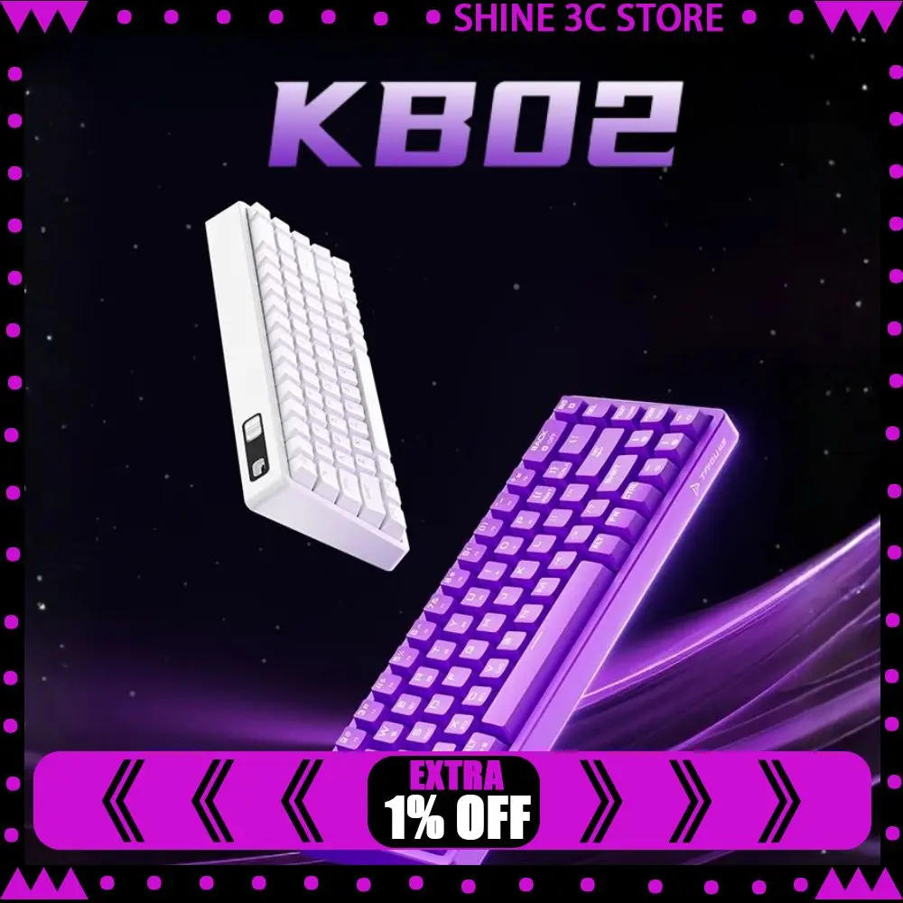 

TAIDU KB02 Беспроводная трехрежимная 68-клавишная механическая клавиатура с горячей заменой Bluetooth Прокладка RGB Light Gaming Offcie Многофункциональный подарок