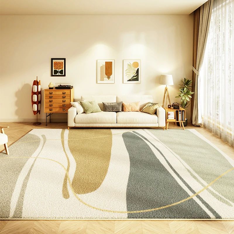 Modern Abstract Bedroom Decor Art Carpet Fluffy Soft Children Mat Thick Washable Lounge Rug Nordic Style Carpets for Living Room