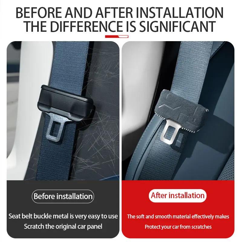 For ZEEKR 001 007 X suede Seat belt buckle protective cover Anti scratch and anti-collision Seat belt protection accessories