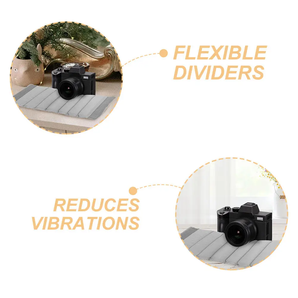 Camera Bag Divider Padded Insert Grey Multifunctional Protection Shock Absorbing Modular Partition Organizer Camera Bag
