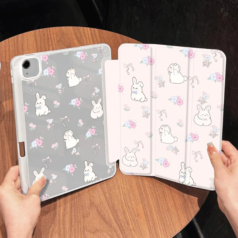 Tablet Case for 7 8 9th 10.2 Funda Cover Pro 11 2nd 3rd 4th IPad Air 5 Air 4 10.9 Ipad Air 3 Generation 2019 Simple Bunny Shell