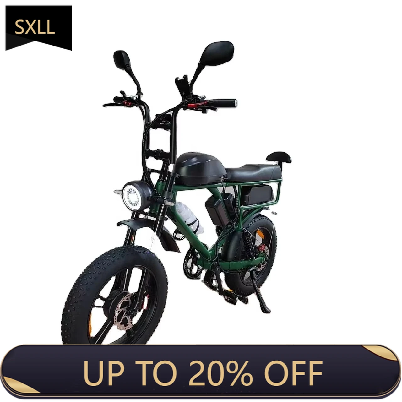 

SXLL Electric bicycle 2000W dual motor 52V48Ah dual battery strong suspension hydraulic brake explosion-proof tire city electri