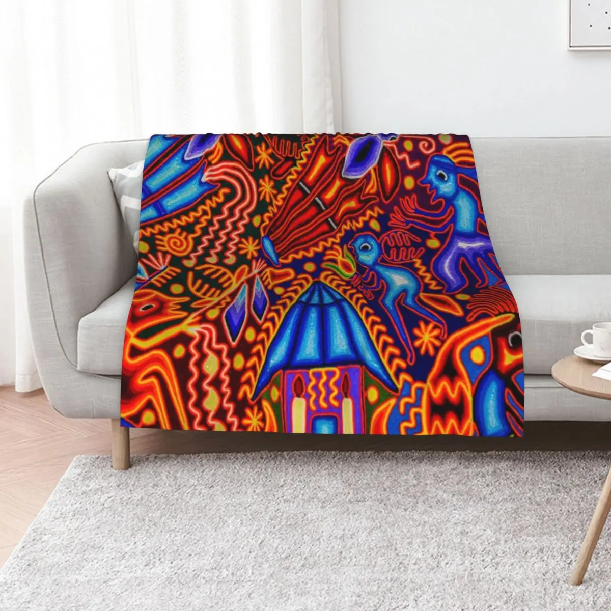 Huichol textile Throw Blanket Heavy manga Sleeping Bag blankets ands Blankets Sofas Of Decoration Extra Large Throw Blankets