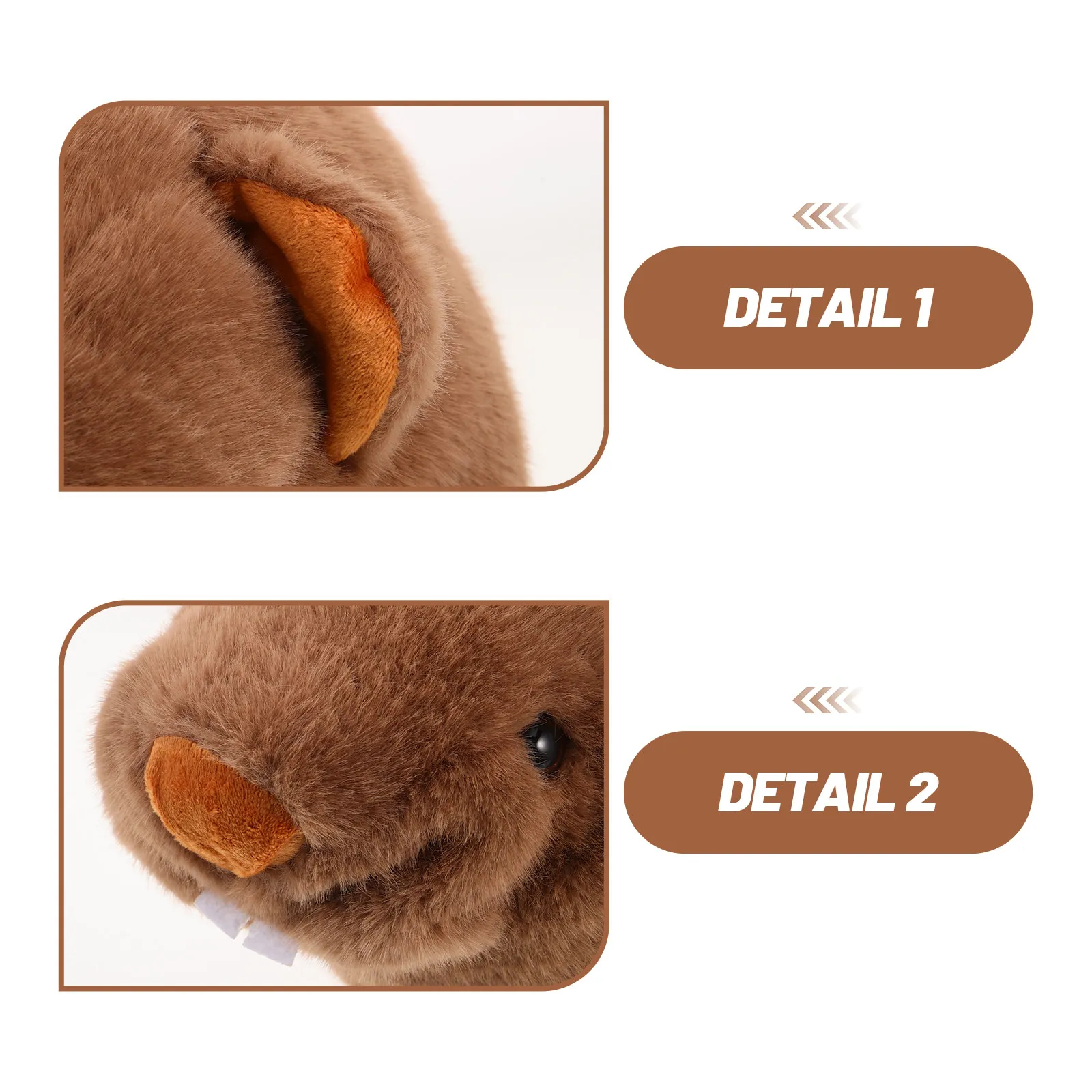 Cartoon Groundhog Hat Stuffed Animal Headwear Breathable Cosplay Costume Hat Party Photo Booth Prop Birthday Wedding Carnival