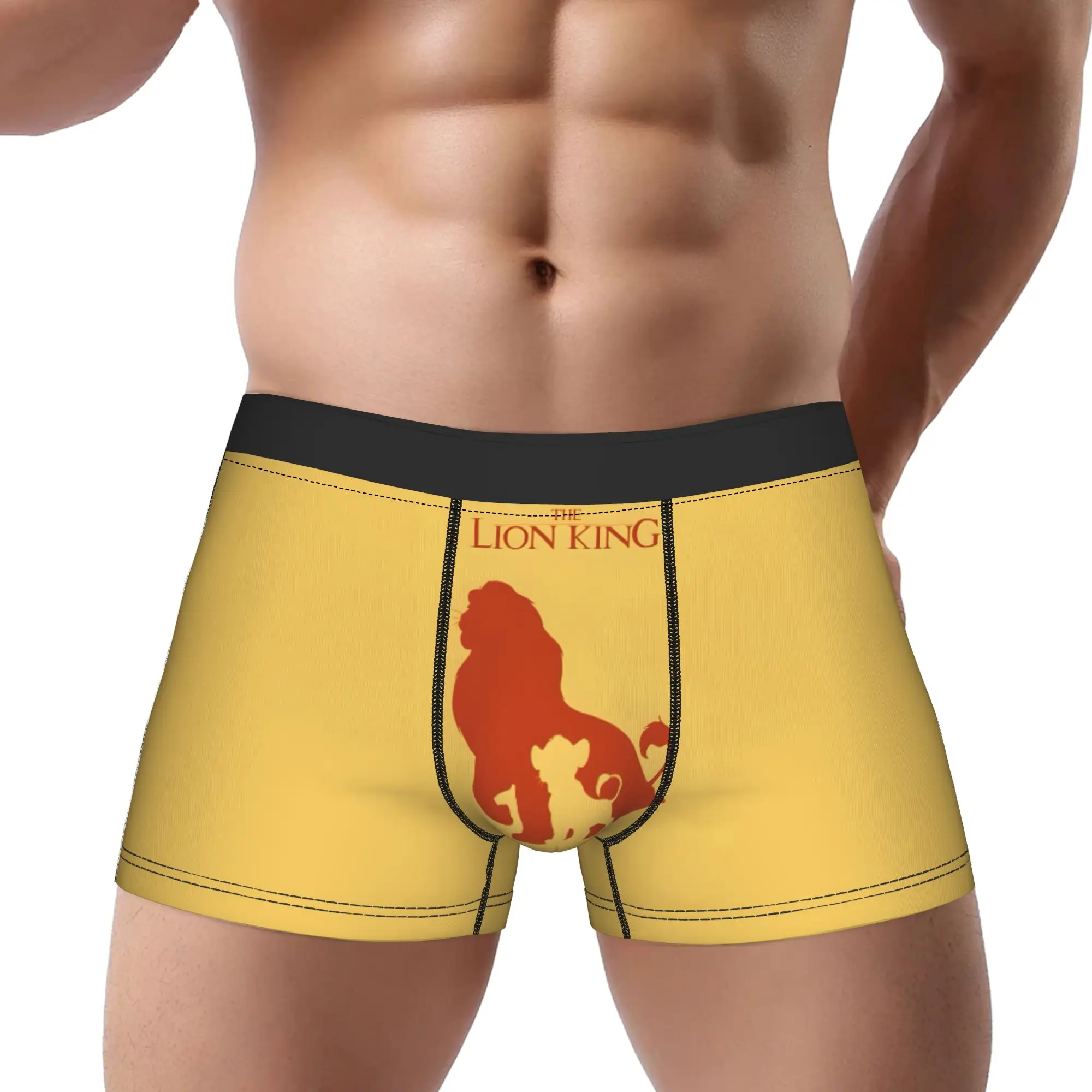 

1 шт. Трусы с принтом «Король Лев: Могучее приключение Симбы», дышащие, мужские, с мультяшным рисунком, шорты