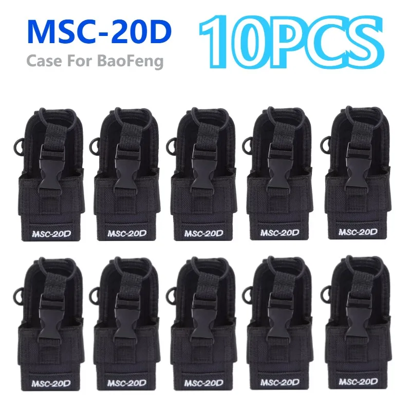 10PCS MSC-20D Two-way Radio Nylon Pouch Bag Lightweight Arm Bag for Most Walkie Talkies for BaoFeng UV-5R UV-9R BF-888S Radio