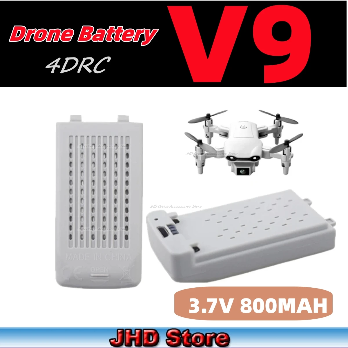 JHD Bateria Drone 4DRC V9 RC Mini Drone Original Battery 3.7V 800Mah RC Drone Battery 4D-V9 Accessory  Battery Wholesale