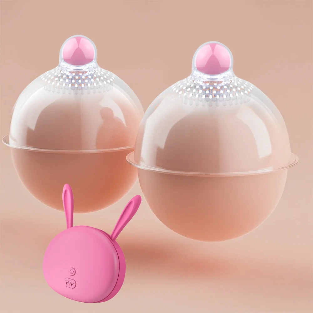 Wirless Remote Control Nipple Vibrator Breast Enlargement Pump Chest Massager Nipple Stimulation Sucking Cups Sex Toys for Women