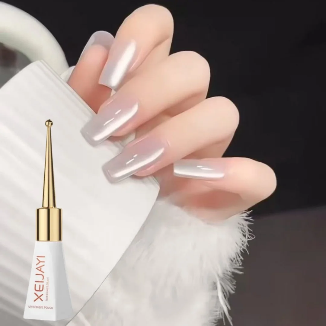 10 ml holografischer Glitzer-Spiegelporzellan, weißer Katzenaugen-Gel-Nagellack, semipermanente Emails für Nägel, Zubehör für Profis