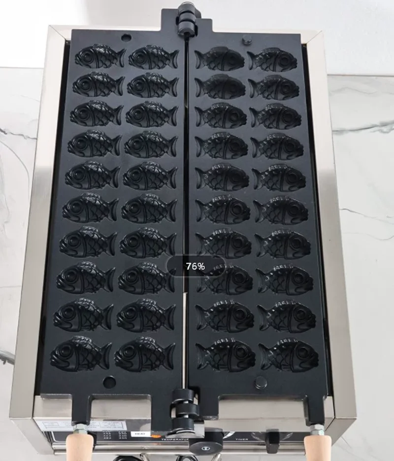 20Pcs Electric 110V 220V Non-stick Stainless Steel Janapese Fish Cake Taiyaki Waffle Maker Mini Fishes Shape Waflle Machine