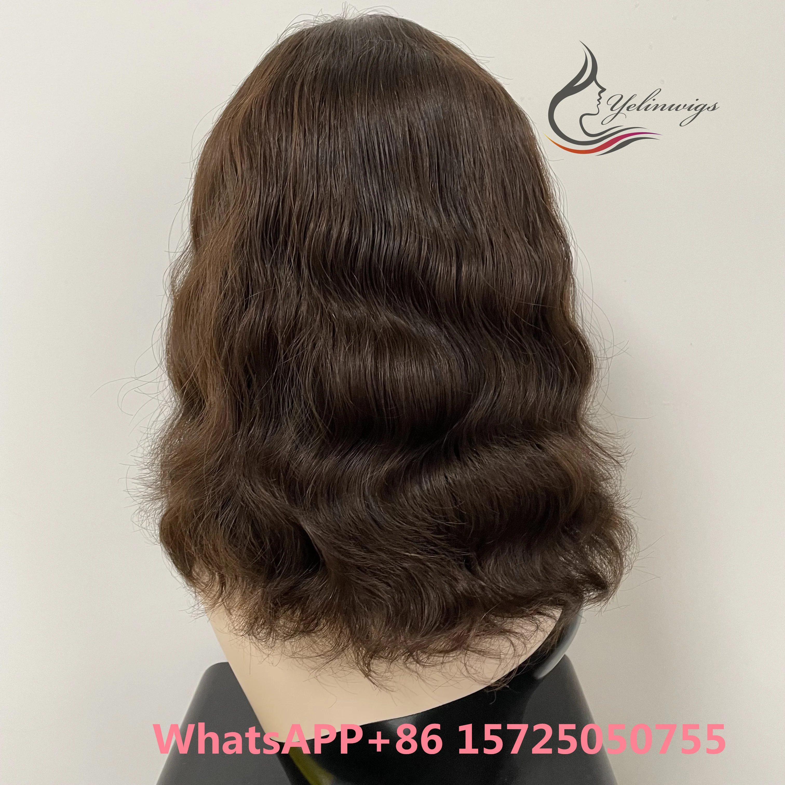 ​The Most Popular  New Wave Jewish Wig European Virgin Hair Lace Top Wig Natural Wavy Kosher Wig Lace Top In Stock Free Shipping