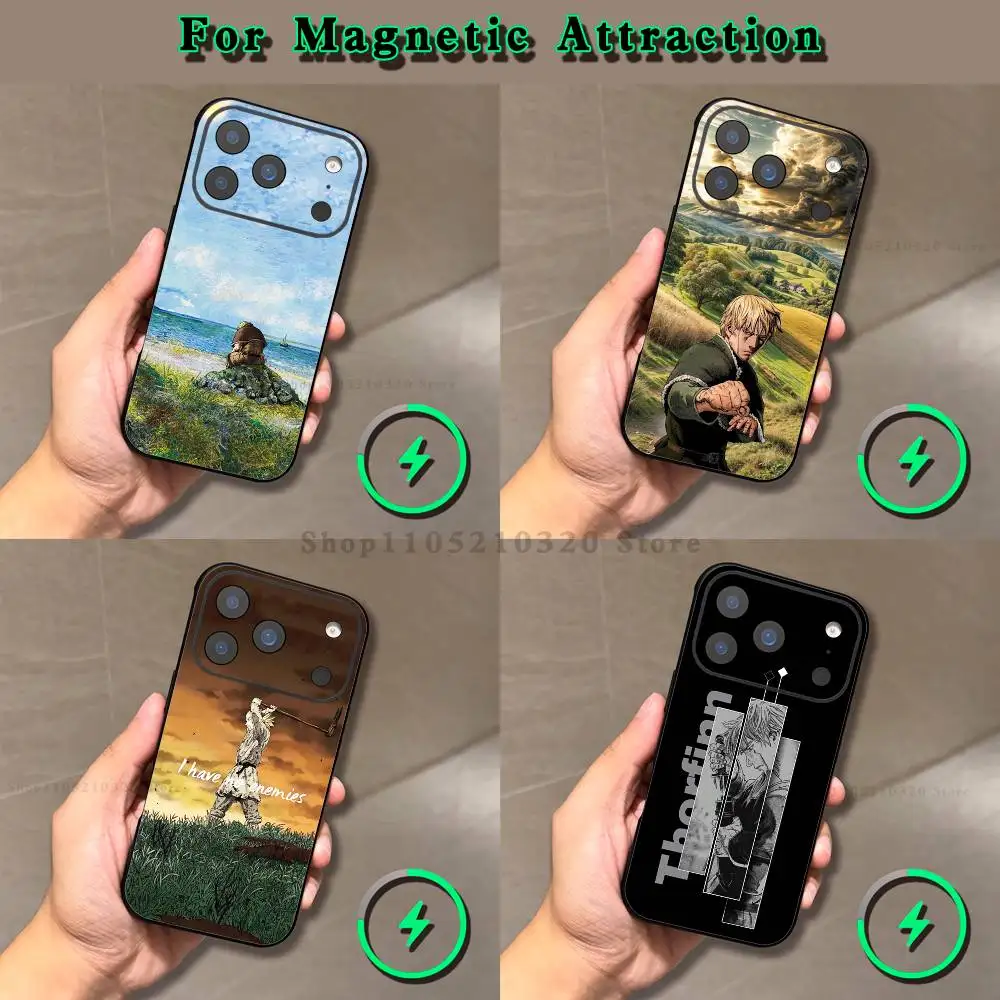 V-Vinland S-Sagas Manga Phone Case For iPhone 17,16,15,14,13,12,X,XS,Pro,Max,Plus,E,Air,Mini with Magsafe Magnetic Liquid TPU
